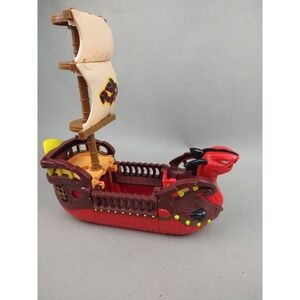 Fisher Price Imaginext Serpent Pirate Ship Red Dragon Boat Playset Toy 2004 vtg.
